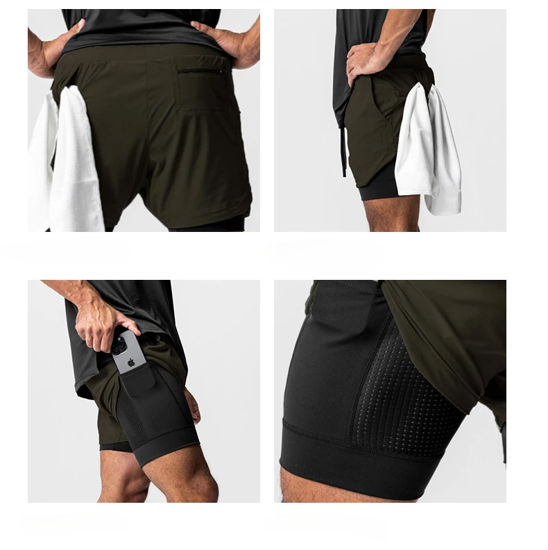 Pantaloni scurți de baschet pentru bărbați, personalizați 2 în 1, cu căptușeală respirabilă, pentru sport, antrenament și sală de sport, 414_voghion.com