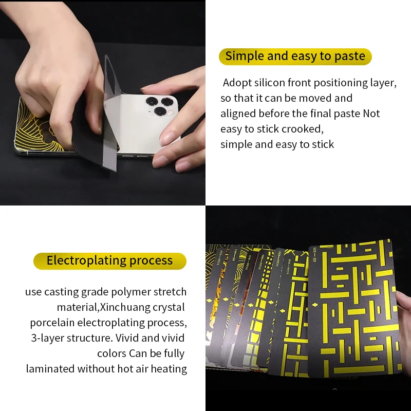 Роскошная 3D золотая Гидрогелевая пленка, сырье для режущей машины, чехол для мобильного телефона из ТПУ, задняя крышка, наклейка с кристаллами и фарфором