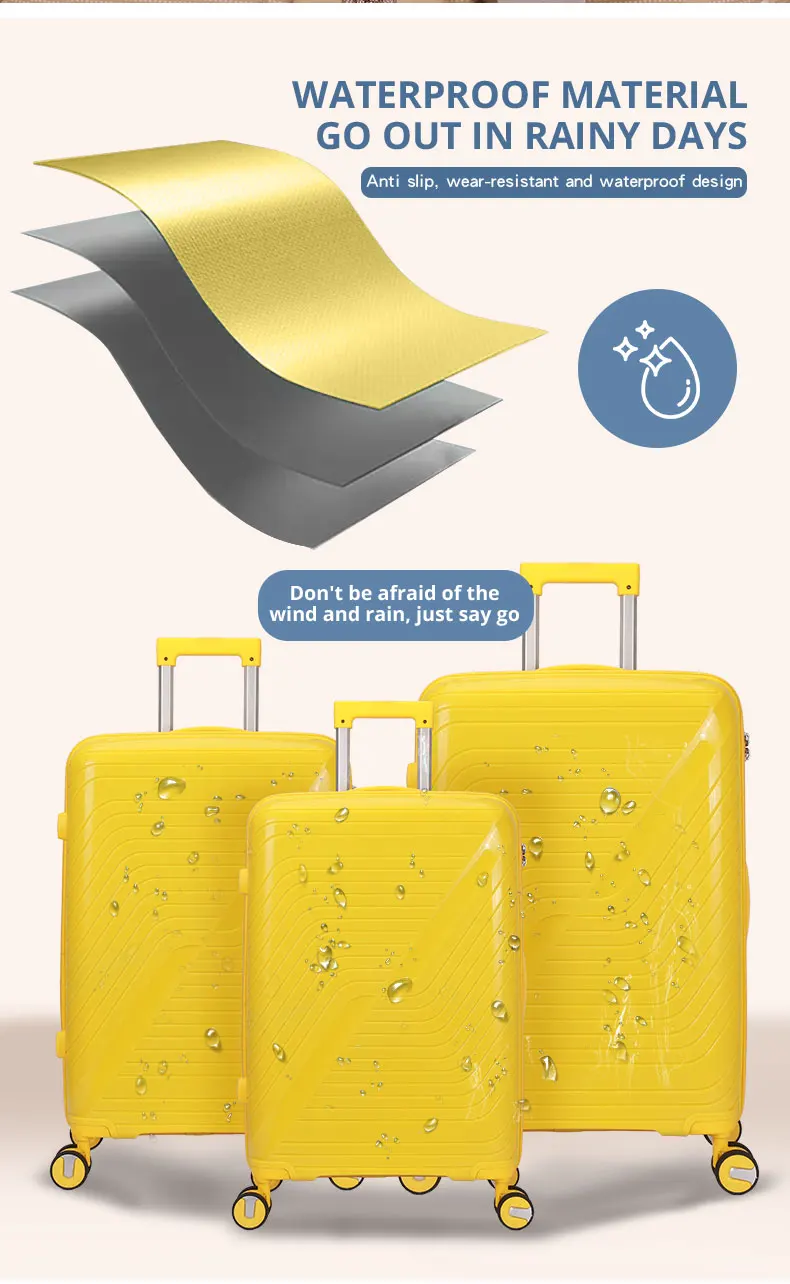 Zestaw bagażu z materiału PP wielobarwny, odporny na wstrząsy 6