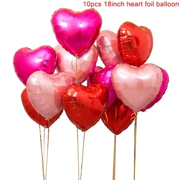 10pcs-18 Inch Aluminum Foil Heart Shaped Party Decoration For