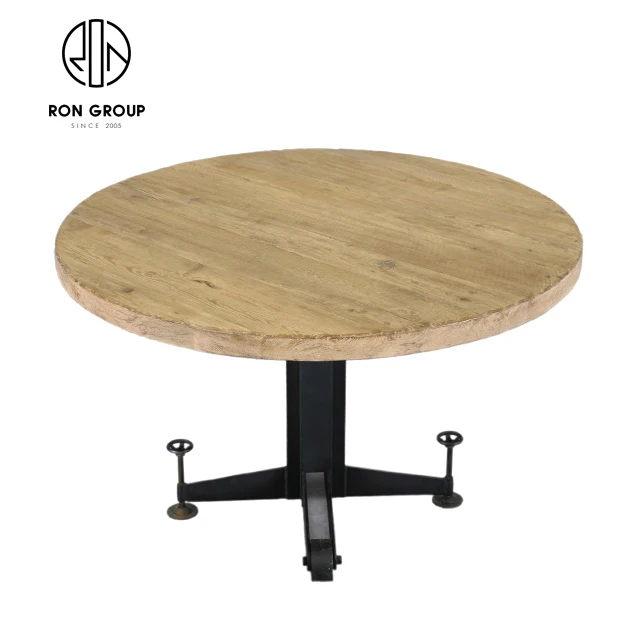 Light luxury nesting round coffee table with metal frame small tray coffee shop furniture wood coffee table