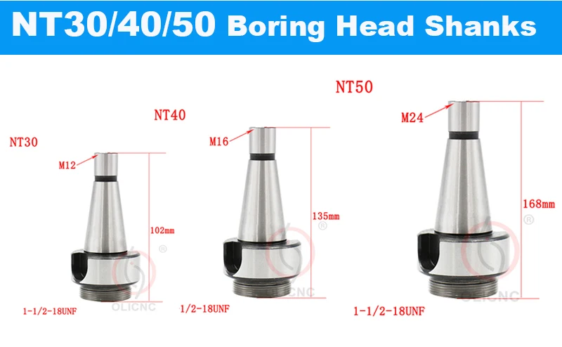 OLICNC boring head nt40 12mm boring heads with NT30 NT40 NT50 ISO30 ISO40 ISO50 boring tool holder for milling machine boring bar set - F1 Boring Heads & sets - 3