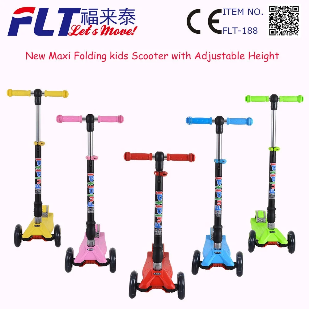 新版本maxi可折叠中国进口儿童滑板车自由式踢与专利和en71