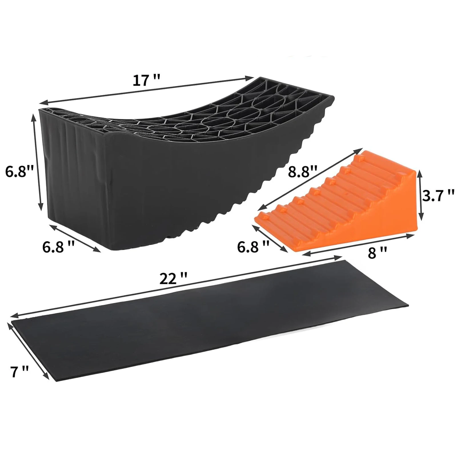 Heavy Duty Raised Tire Change Ramp,Curved Leveling Blocks,Dual Axle