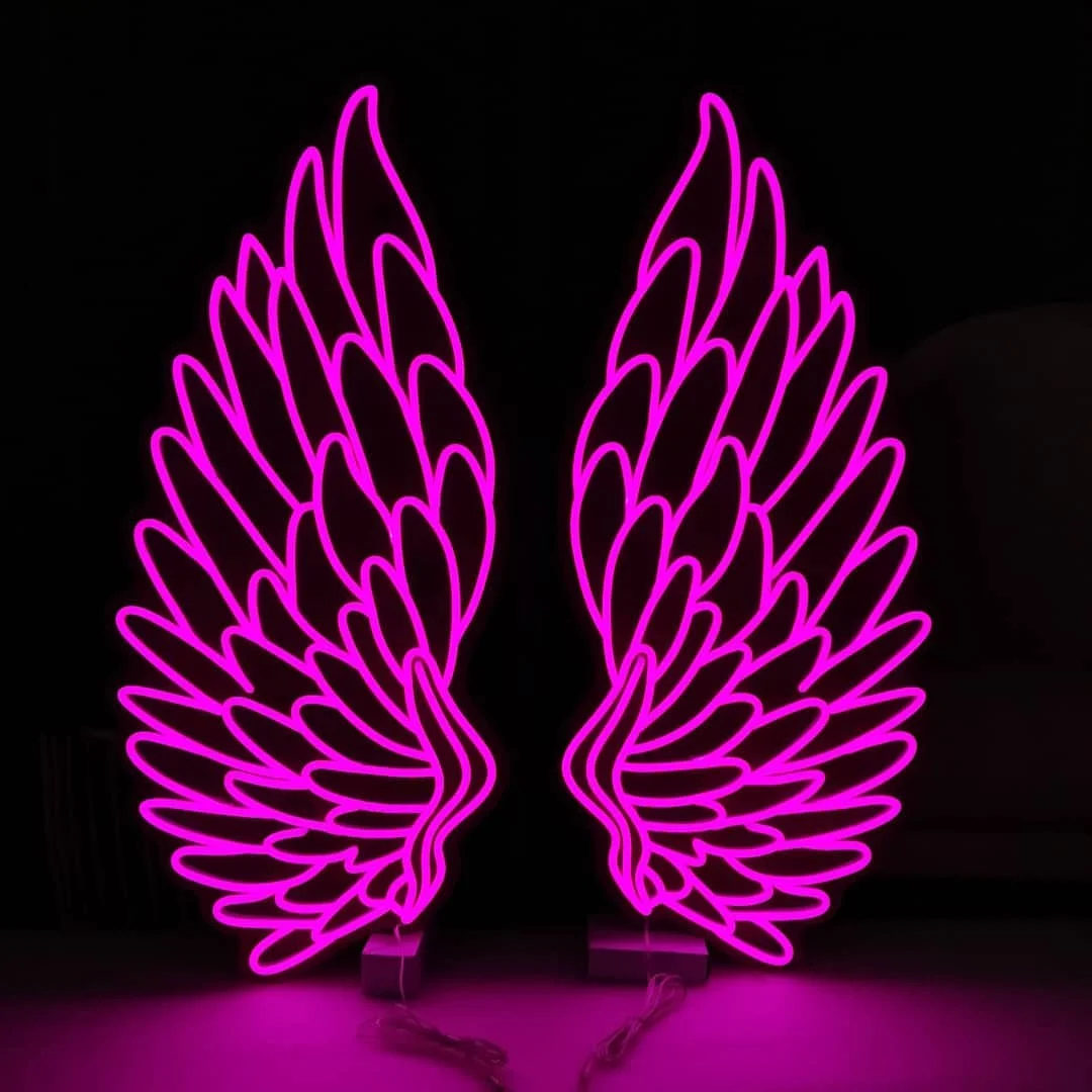 Multiple Style Angel Wings Sign Free Design Led Flex Light Letter Light Custom Led Neon Sign Angel Wing for Home Bar Party Gift