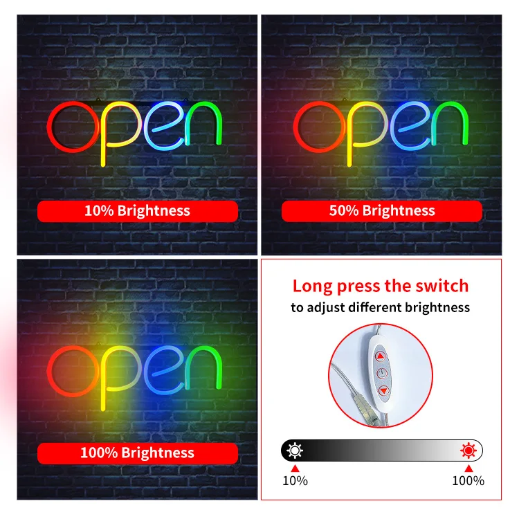 For Cosun LED Neon Open Sign Remote-Controlled Light for Business Shop Decoration for Companies and Hospitals