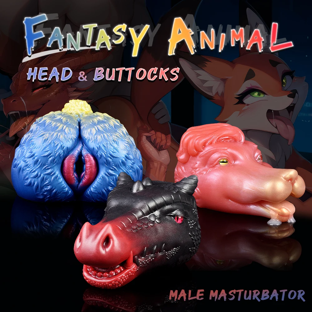 GEEBA Dragon Mouth Male Masturbators Pocket Pussy Onehole Fantasy Silicone  Men Penis Stroker Animal Masturbator Cup Toy