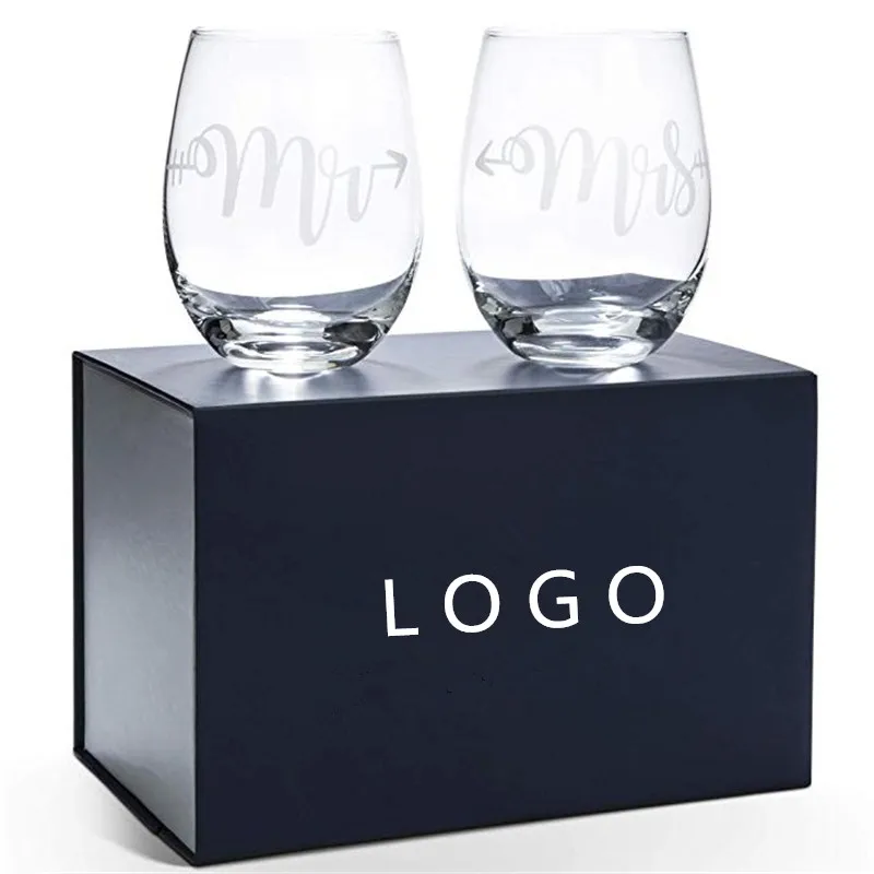 Verres à Vin Mr Right & Mrs Always Right – Cadeau Couple Amusant Et Romantique Sans Pied