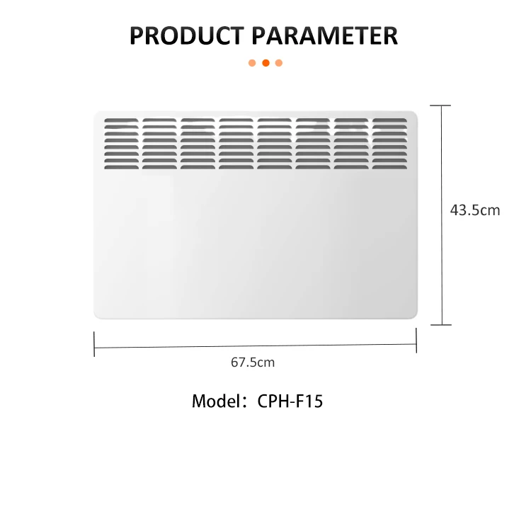 Floor Convector Metal Heater, 1500W, Wall - detail 12