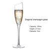 Slanted champagne glass