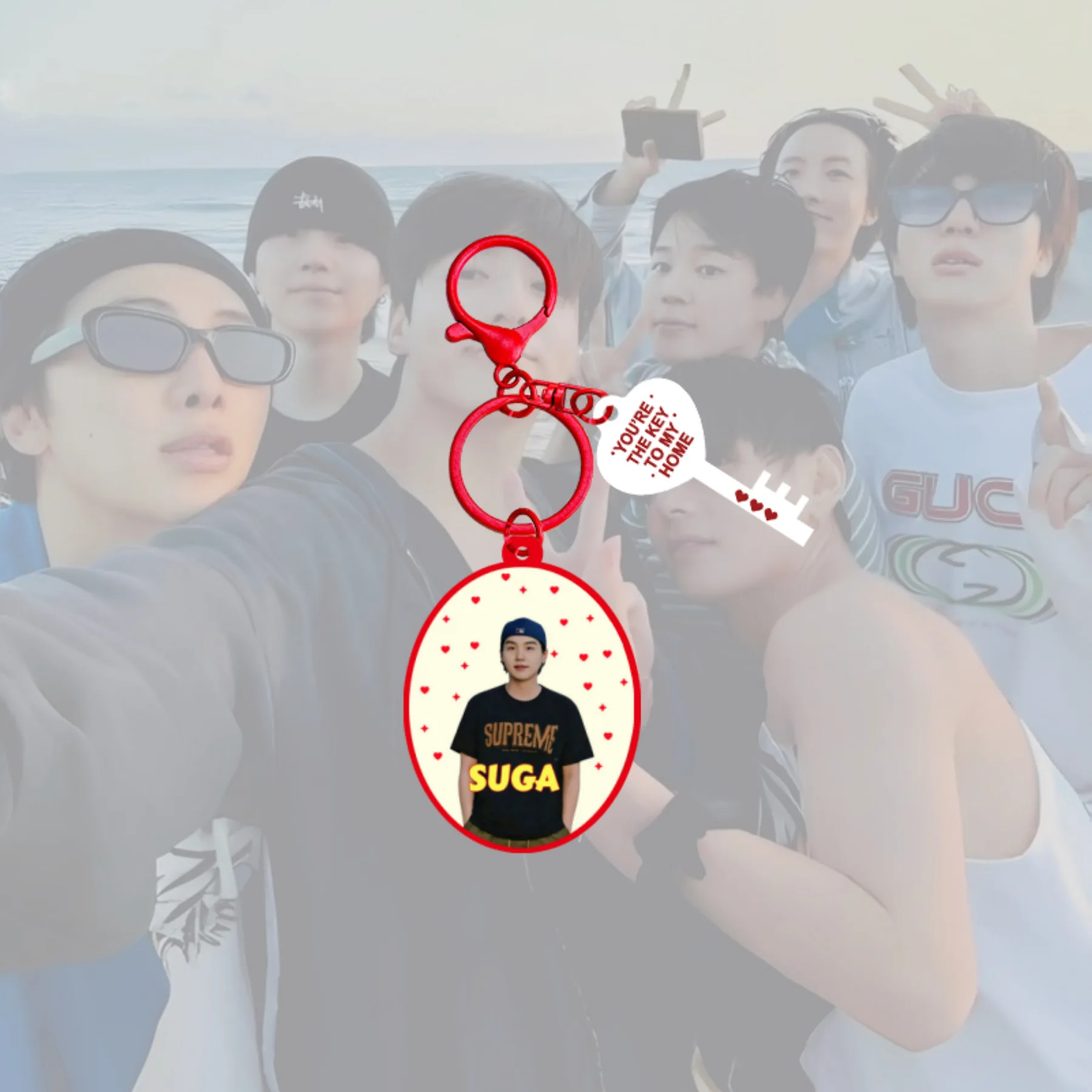 Kpop BT Idols JUNGKOOK JIMIN V JIN RM JHOPE SUGA Keychain HD Photo