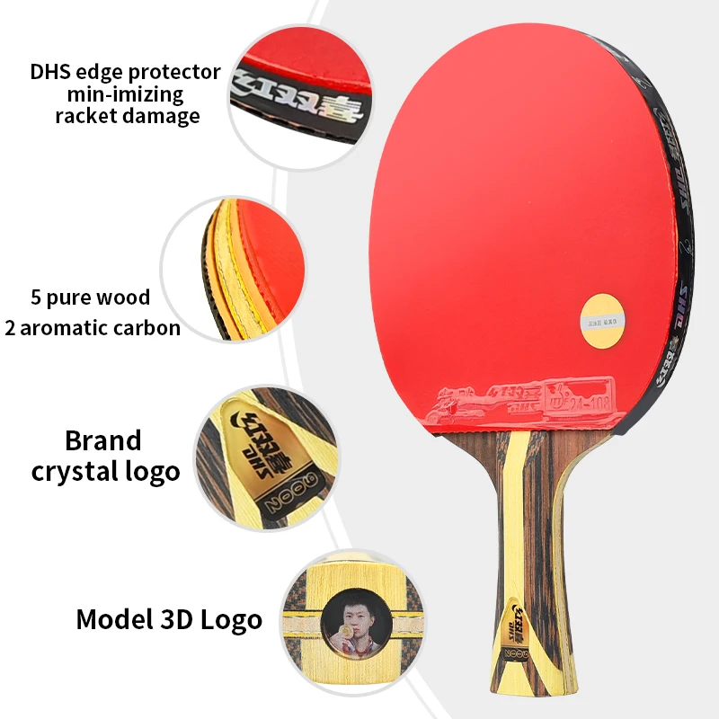 Racchetta Da Ping Pong Hanno Typhoon 5 Stelle - Professionale, Approvata ITTF, Con Rivestimento In Gomma Antiscivolo 2,0 Mm - Per Giocatori Amatoriali Ambiziosi - 6