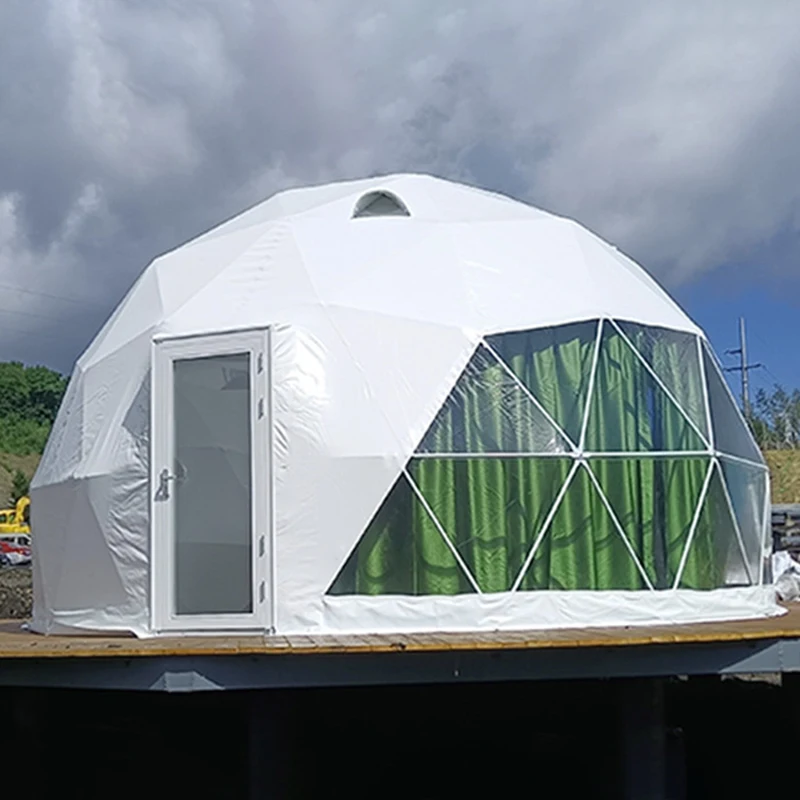 FEAMONT  Outdoor Hotel Dome House Glamping Geodesic Dome Tent With PVC Roof Cover