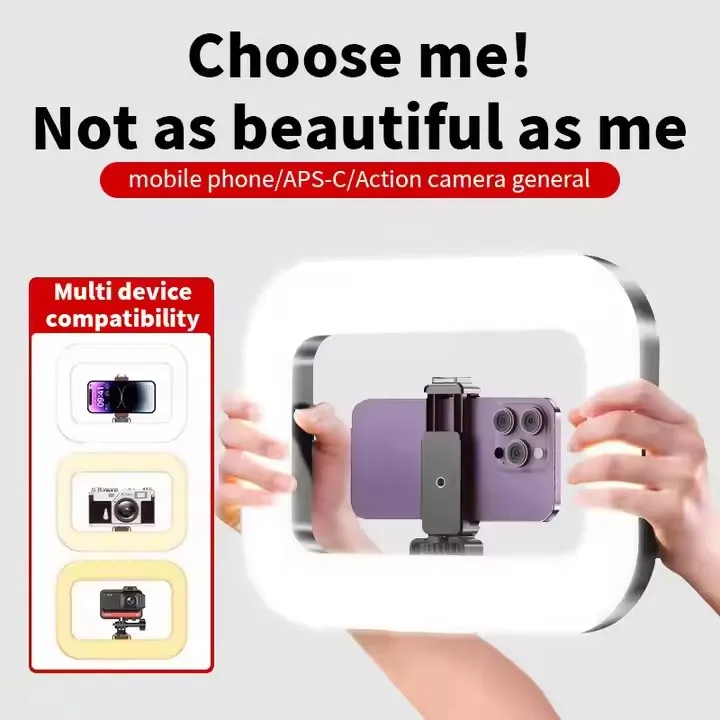 New Handheld Ring Fill Light Portable Cell Phone Live Special Rechargeable Photography Lights Desktop Rabbit Cage Selfie Light