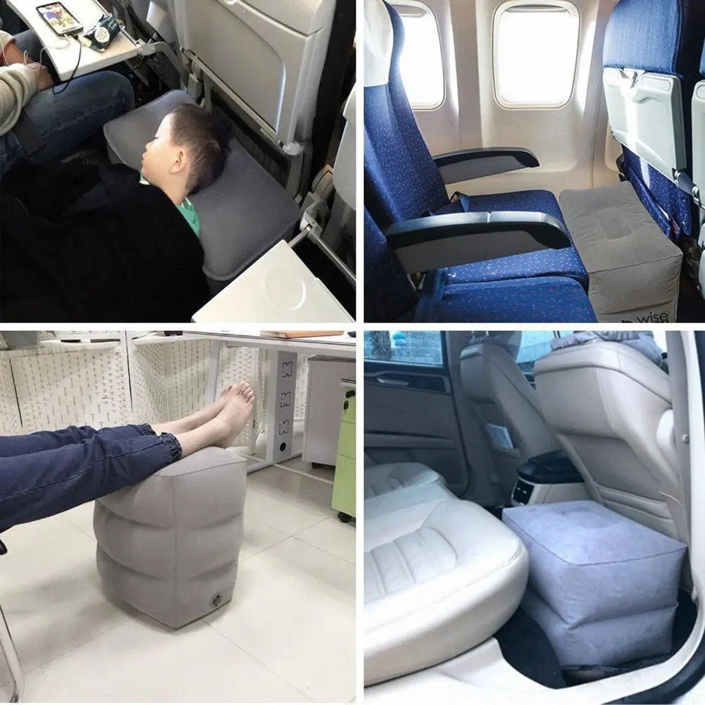 Inflatable Foot Rest Pillow Leg Pillow Folding Inflatable Foot Rest Cushion  Pillow Airplane Travel Footrest