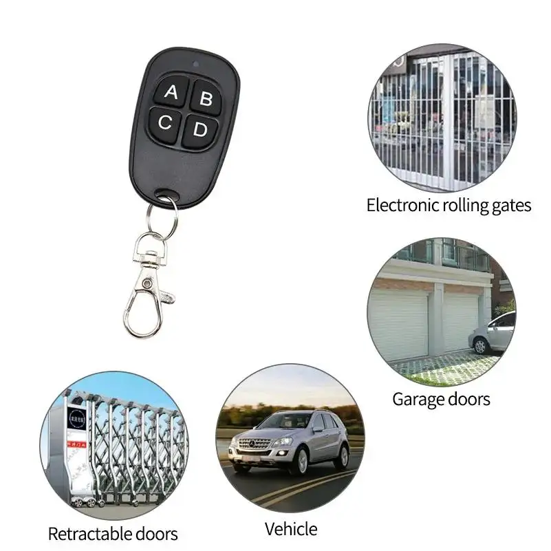 Wireless 433mhz 4 Channel Learning Code Garage Door Opener Duplicator Clone Car Key Transmitter Remote Control