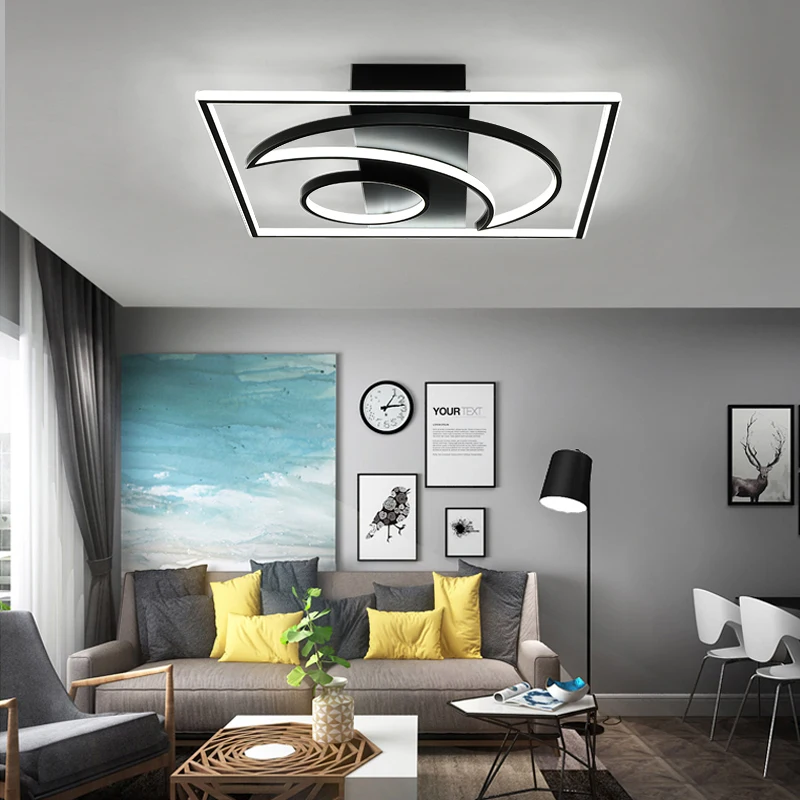 Royaleyes современный новый дизайн освещение Led Для Гостиная Спальня Кабинет белый/черный люстра светильники
