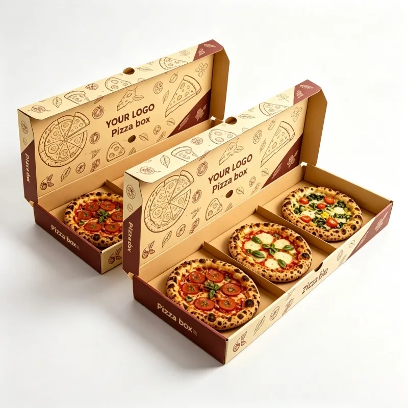 Großhandels-Pizza-Box aus Kraftpapier, Lebensmittelverpackung, 6–12 Zoll, Verpackungsbox aus recyclebarem Material, Pappbox für Snacks