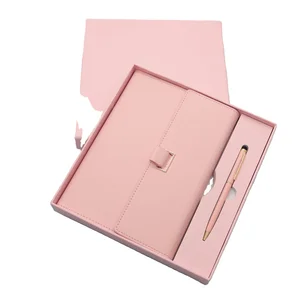 Budget-Friendly Custom A3 French Pill Rechargeable Leather Book With Pen Mini A5 Size Boxed Printed Style Party Planners Gifts