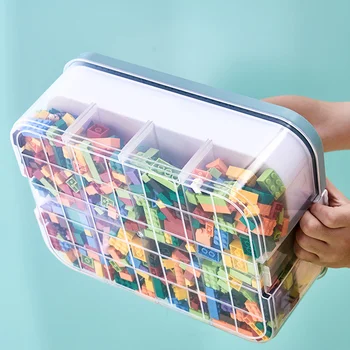 particles storage box building block parts transparent compartment container children's toy sorting organizer