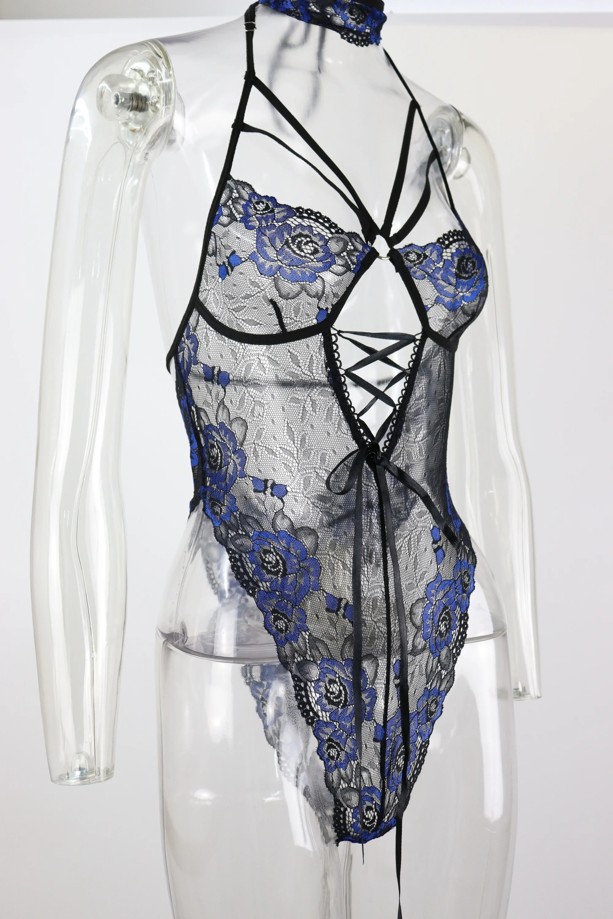 Hot Fix Sexy Lingerie With Camisole Jumpsuit, Jacquard Open Style Fun Online Clothing main image 0