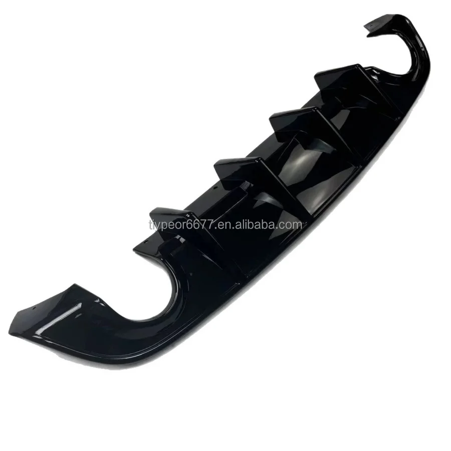 product tiypeor rear bumper diffuser lip for dodge charger 2015  2023 rt auto bumper diffuser abs plastic back lip accessory gloss black-7