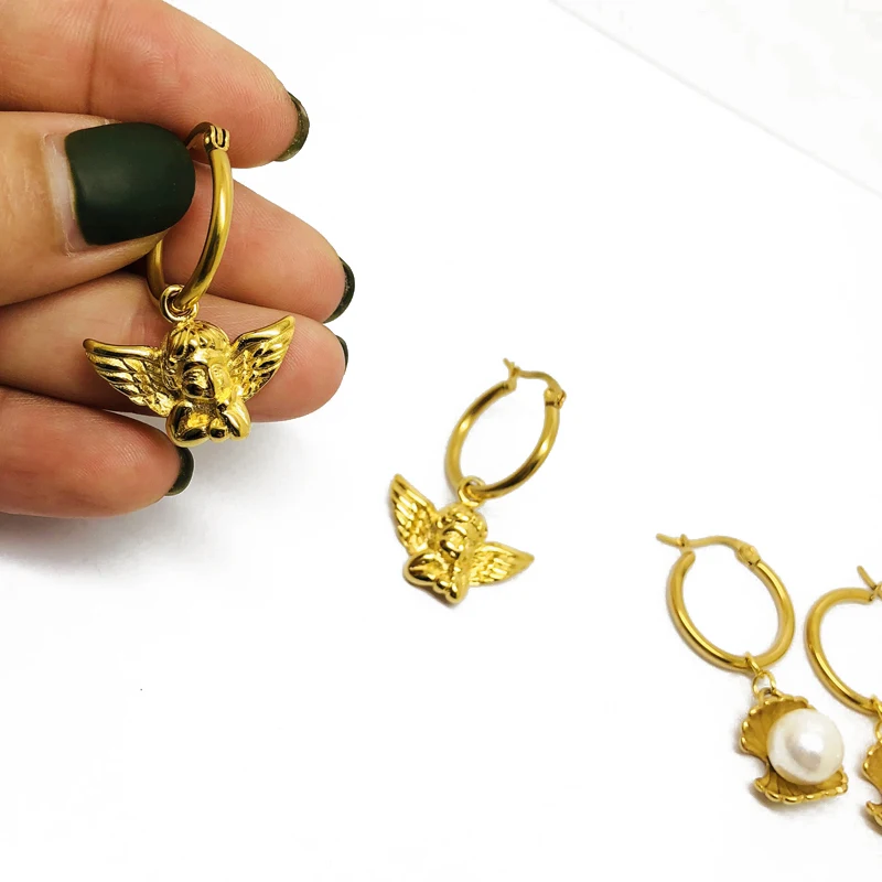 Fashion Trendy Chinese Endless Knot Earrings Stainless Steel