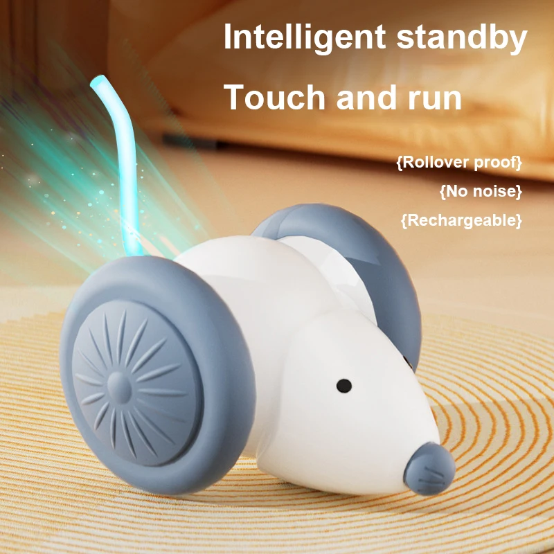 Automatic Sensing Moving Electric Pet Smart Mouse Vibrating Running Robot Laser Mice Speedy Tail New Cat Toys 2025