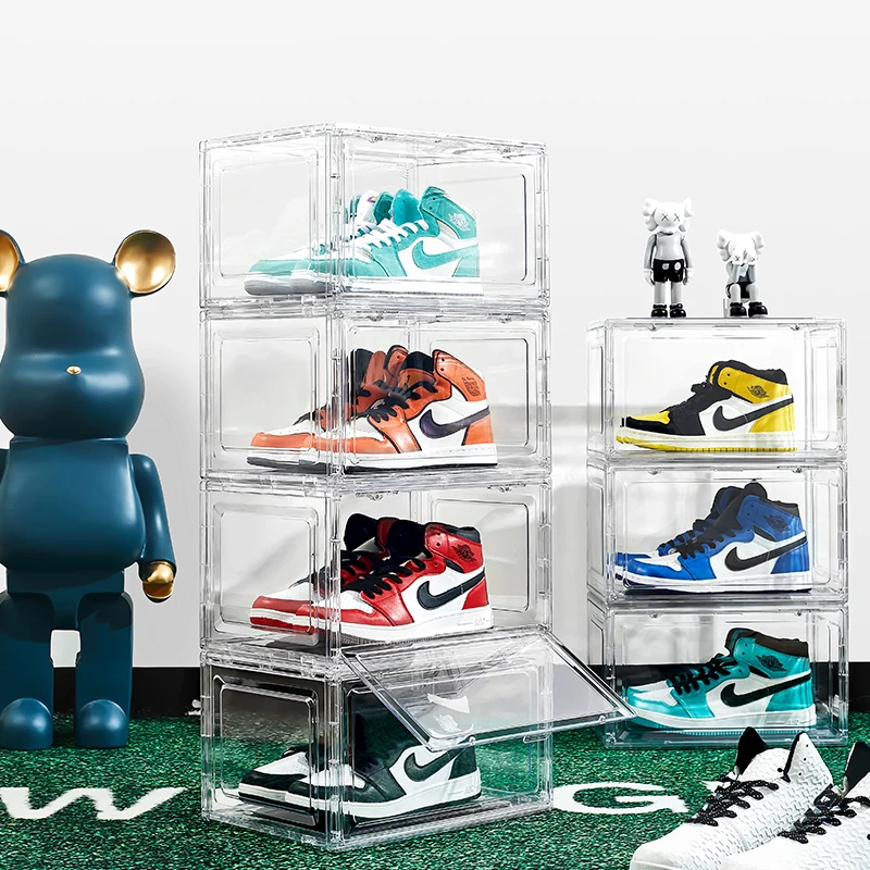専訳シュリンク付き フォトンショックウェーブ BOX eWonLife Large Shoe Storage Box with Magnetic Door, 12 Pack