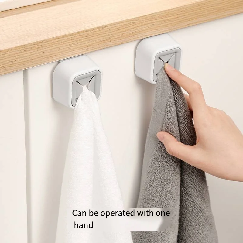 Kitchen cabinet door dishcloth towel stopper Punch free dishcloth storage rack Hanging cabinet towel storage hooks