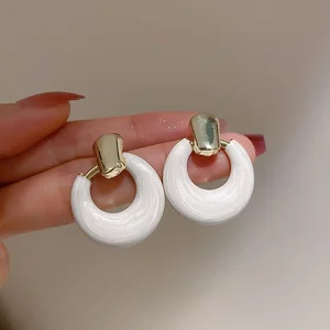 Fashion Earrings Wholesale Elegant Beautiful Oil-drop Alloy Earrings Designer Brand Earrings Party Fancy Jewellery for Ladies