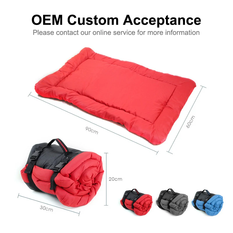 Portable Washable Soft Oxford Pet Blanket Mat With Carry Handles For