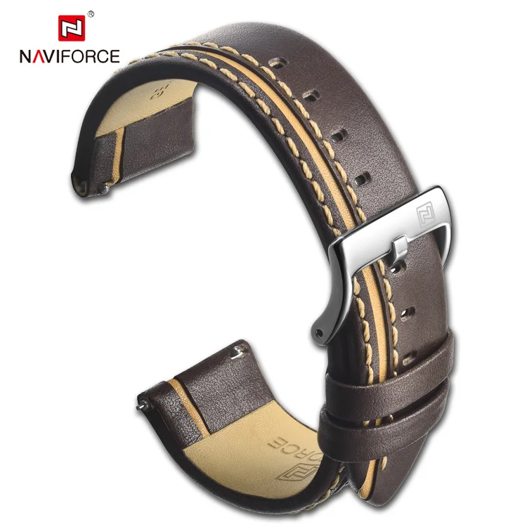 24mm Genuine Leather Strap Handmade Wrist Quick Release Watch Bands for NAVIFORCE Watch NF 24MM G01