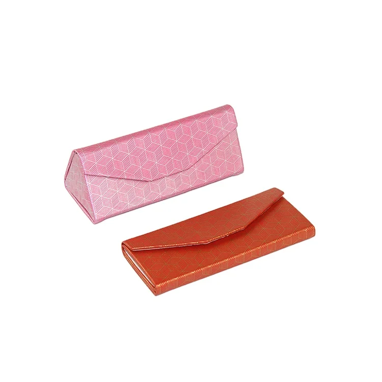 Дизайнерская Портативная Складная пластина розовый белый черный искусственная кожа ручной работы Оптический жесткий футляр солнцезащитные очки упаковочные аксессуары