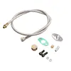 Silver oil hose-stainless steel-red and blue fittings
