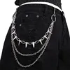 Three-layer studded trouser chain white K