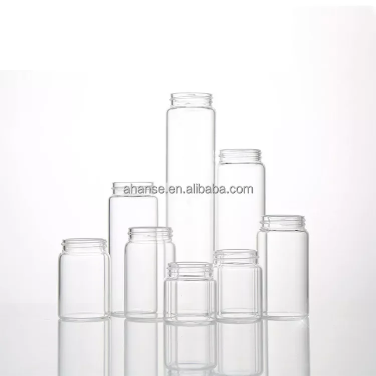 Ahanse Custom Logo 150ml 250ml Pharmacy Pharmaceutical Glass Vitamin Capsule Container Pill Gummies Bottle Packaging