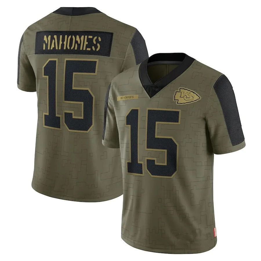 Wholesale Patrick Mahomes #15 Kansas City 2021 Salute To Service Stitched  USA Football Team Limited Player Jersey - Olive From m.