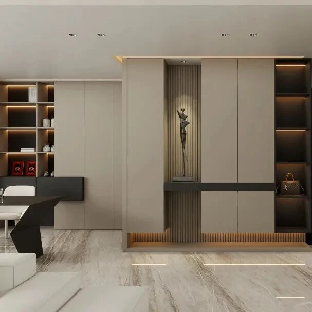 Melinco Eco-Friendly Durable Hotel Room Cabinet Wardrobe Color Coordinated Wall Panels Modern Design for Home Hospital School