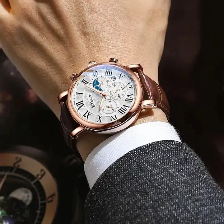Chenxi Ivory Dial Watch with Orange Leather Strap CHENXI 973 Men main image 3
