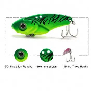 3D Eyes Sinking Metal VIB Bait for Marlin Tilapia Bream Fishing for Ice Fishing River ABS for Perch Barracuda Crank Cherry Use – Metal Jig – view 5