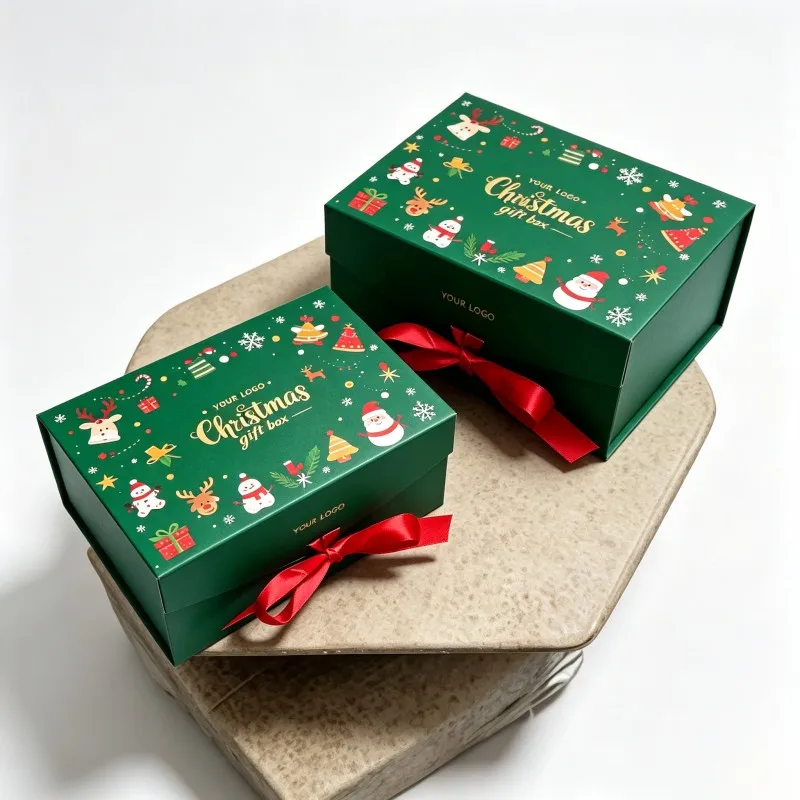 Oferta especial: caja magnética personalizada para regalos navideños con impresión personalizada del logotipo, caja de regalo navideña al por mayor, caja de regalo con impresión digital