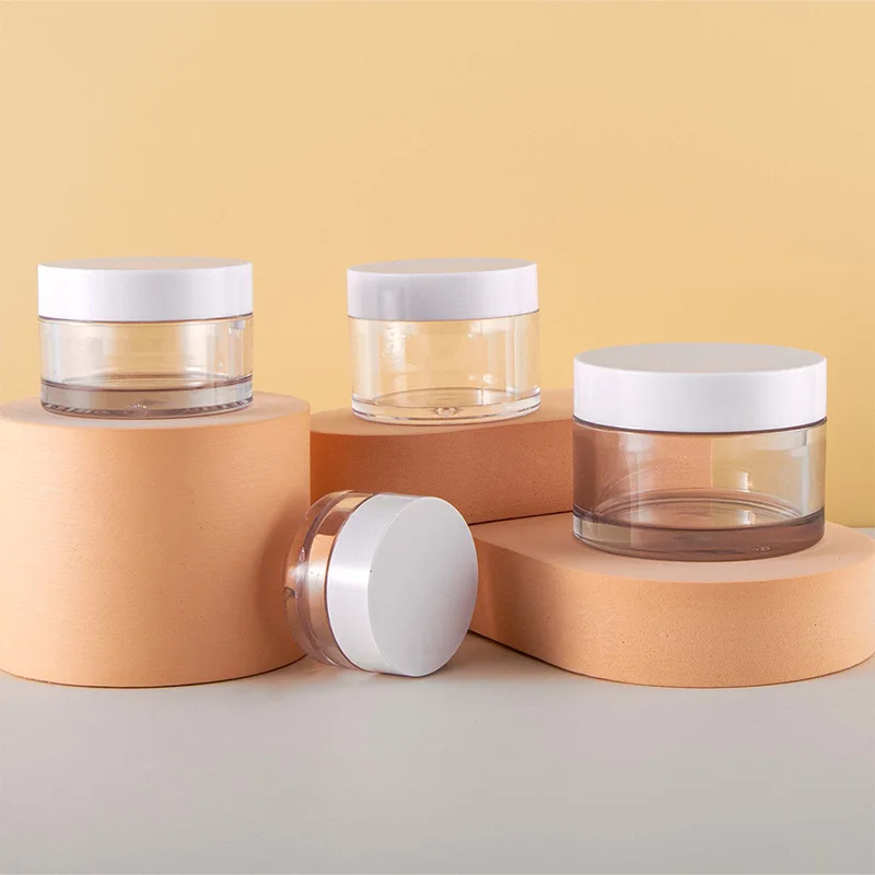 10ml to 200ml PET Plastic Makeup Cream Jar Body Butter Container Skin Care Body Scrub Jar Plastic Lid