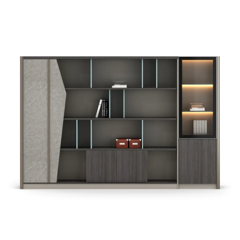 Wooden Five Layer Bookshelf High Cabinet Office File Cabinet