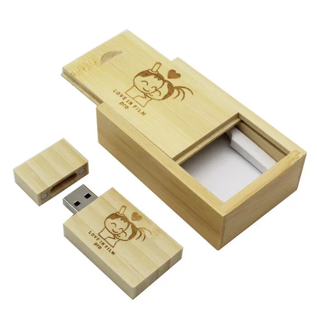 Деревянный Usb флеш-накопитель с коробкой, 4 ГБ, 8 ГБ, 16 ГБ, 32 ГБ, 64 ГБ, 128 ГБ