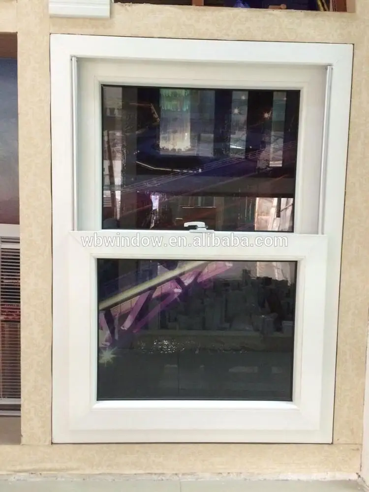 PVC Double Hung Window with Vertical Opening & Energy Saving Design for Home