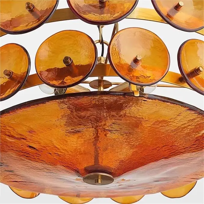 Italian Amber Green Art Glass Lights for Living Room Design Home Kitchen Island Lights Chandelier