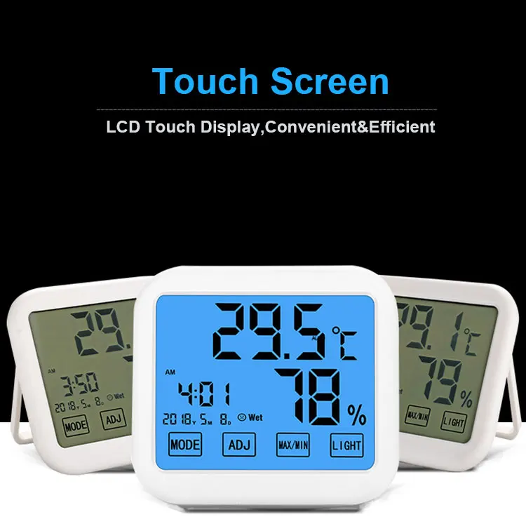 Indoor Touch Screen Hygrometer Thermo Hygrometer Digital Thermometer