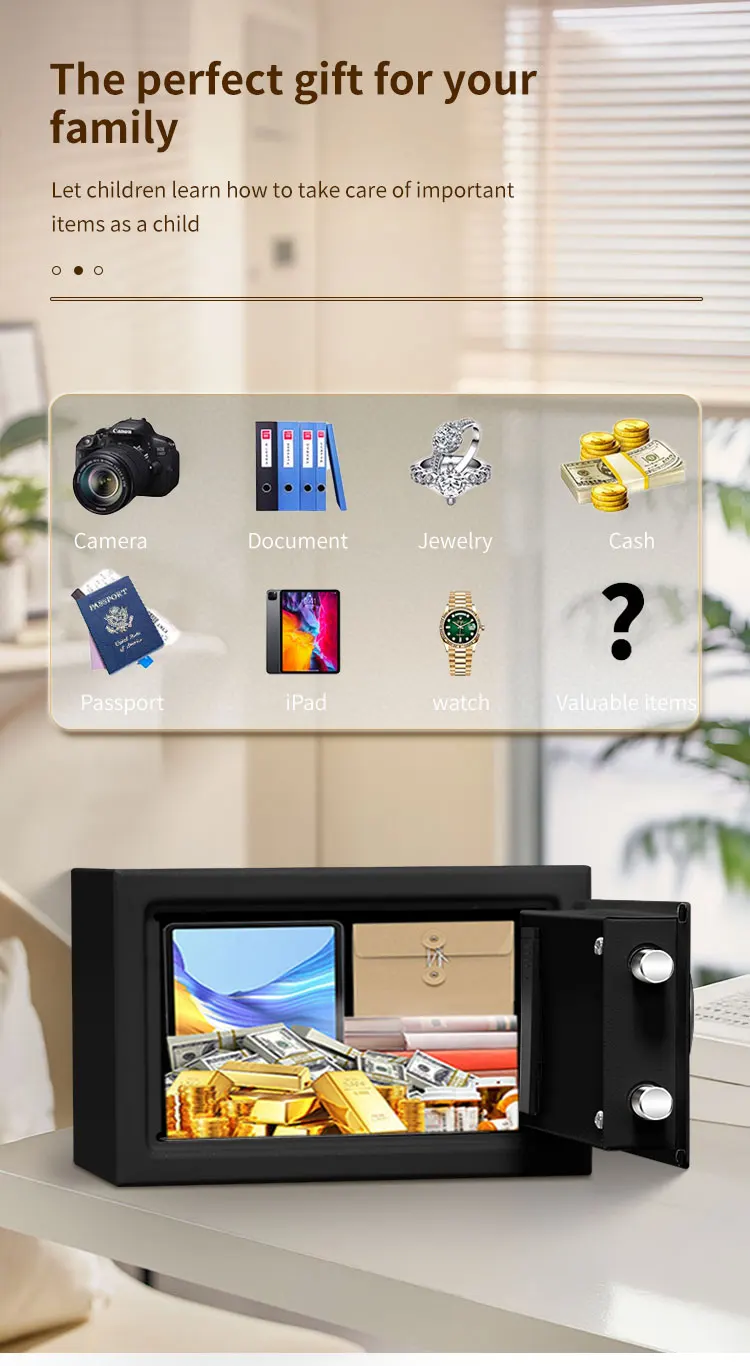 CEQSAFE Key Security Top Open Laptop Size Digital Password Electronic Smart Two Mini Room Deposit Small Safe Box details