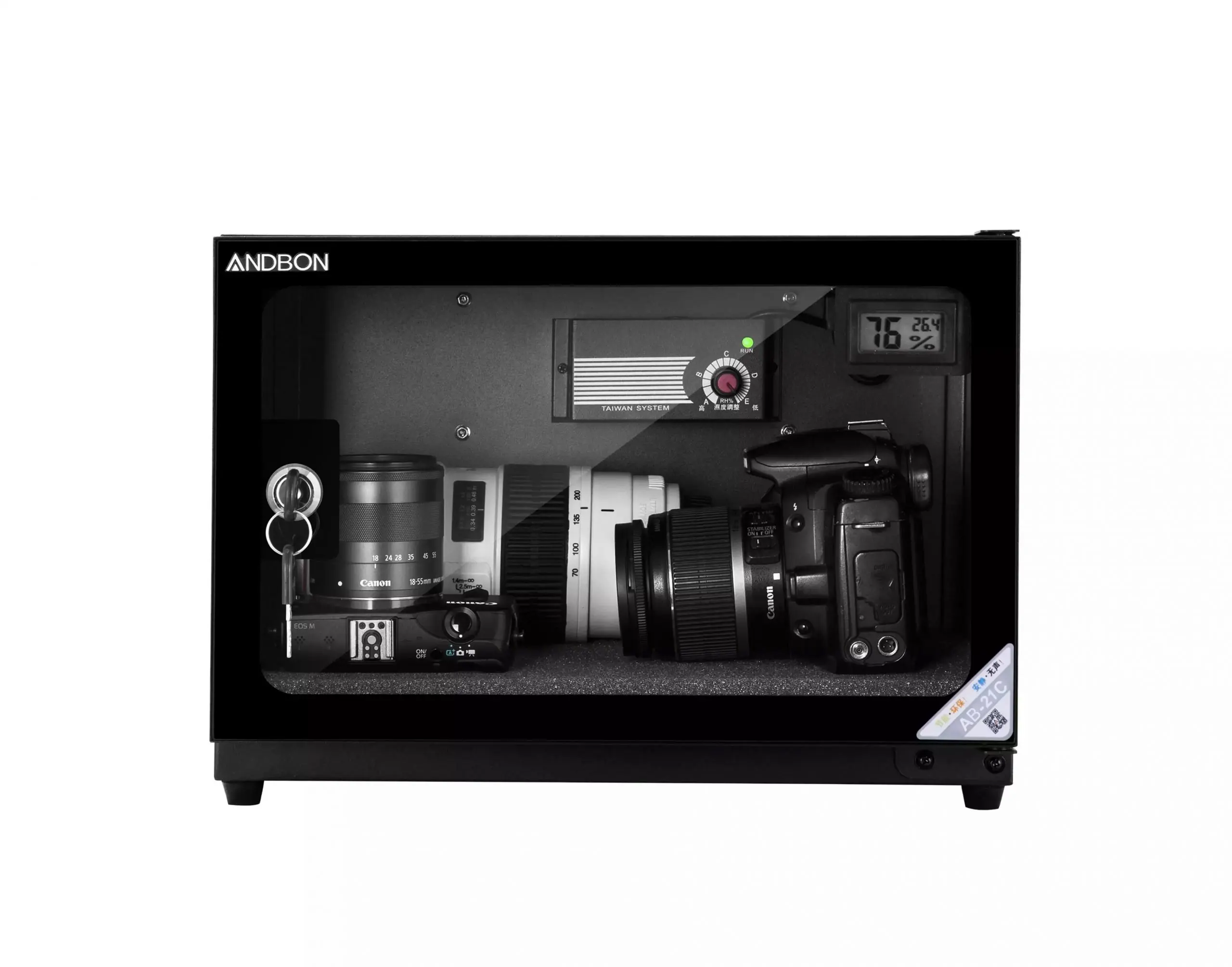 ANDBON AB-21C Dry Cabinet Box 21L Liters Digital Display with Manual Humidity Controller AB21C